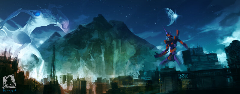 Giant Robots in City — Blue