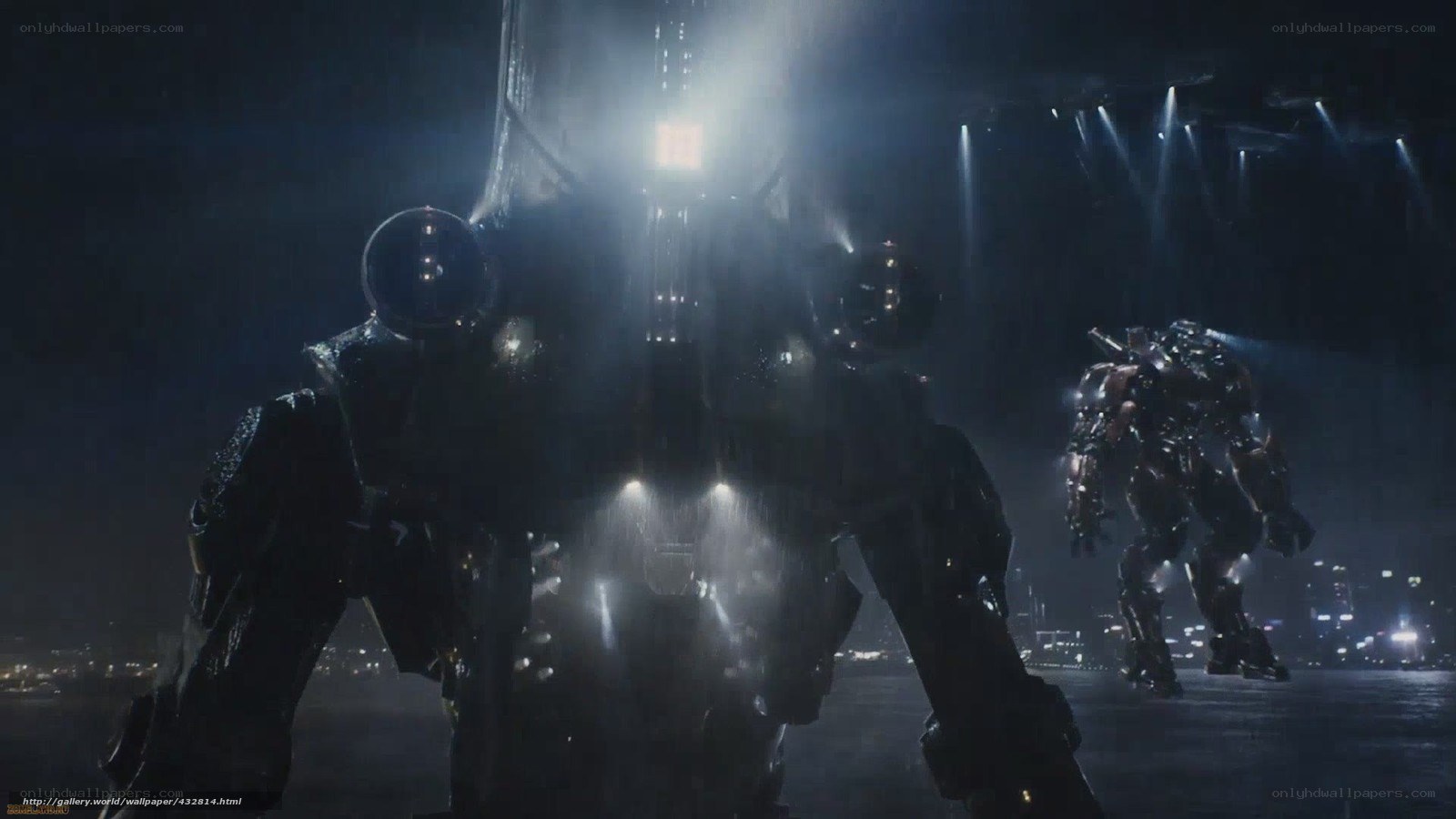 giant robots in rain