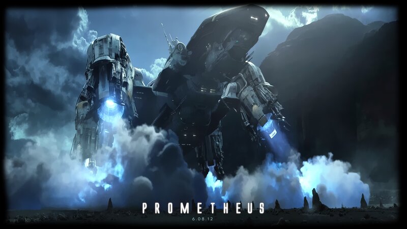 Giant Robots on Alien Planet — Blue, Dramatic