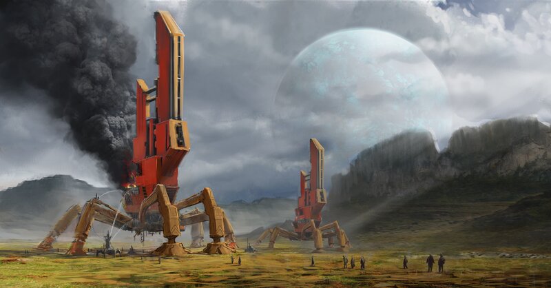 Giant Robots on Alien Planet — Gray