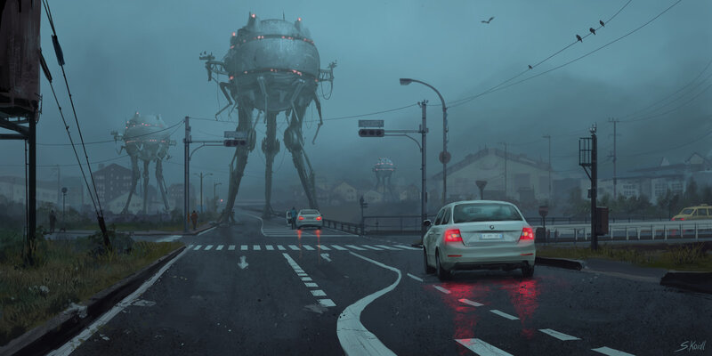 Giant Robots on City Street