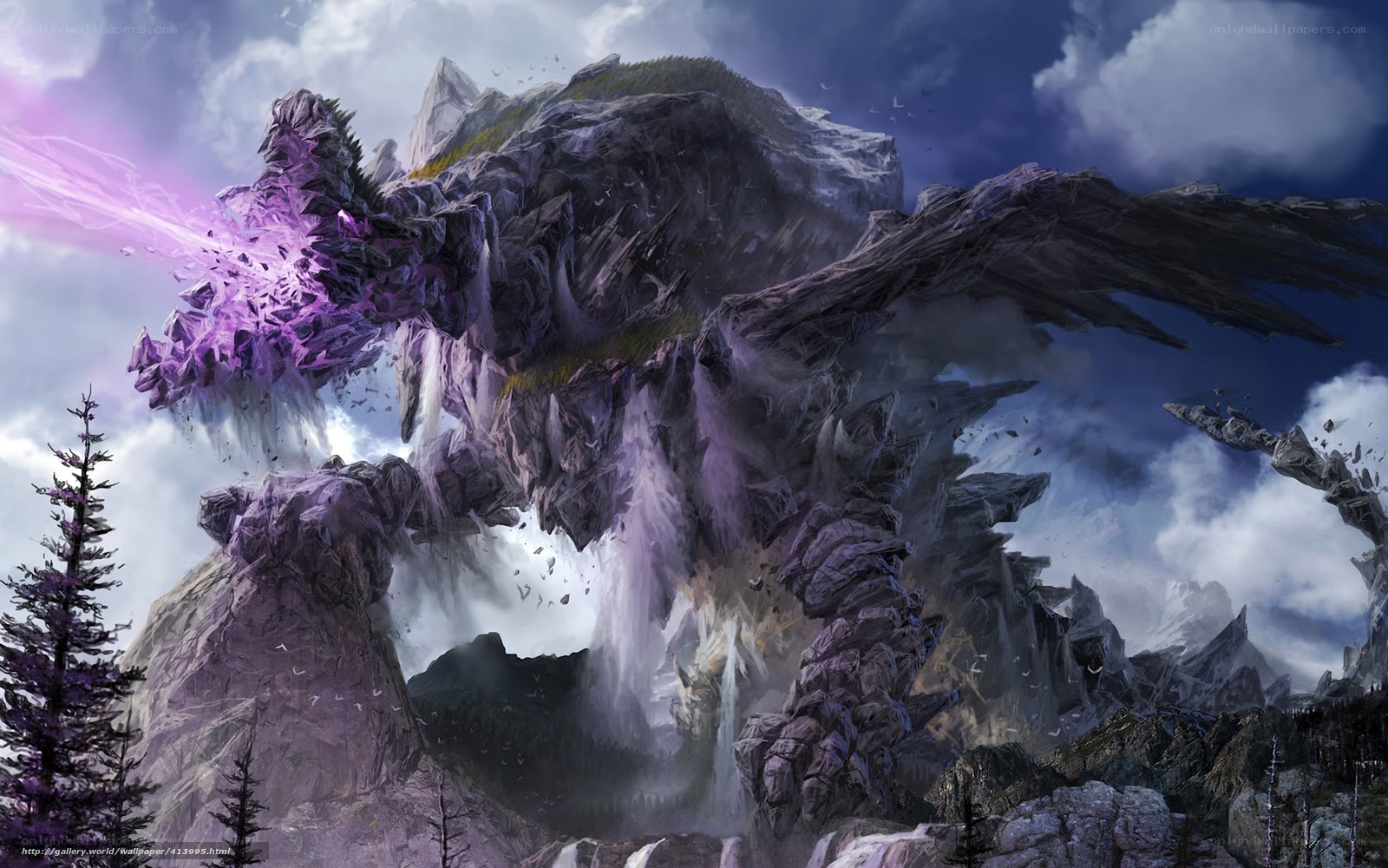 Giant rock dragon in mountain