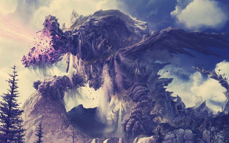 Giant Rock Dragon — Purple