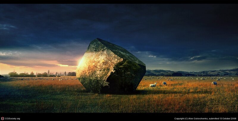 Giant Rock in Field