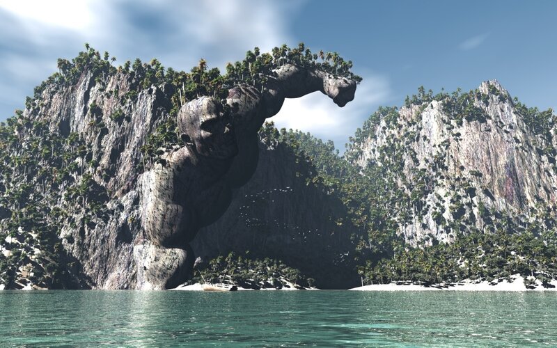Giant Rock Statue of a Man