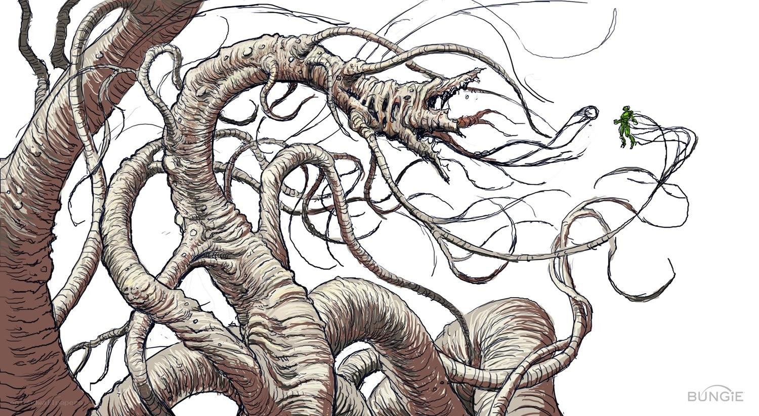 Giant root monster attacks