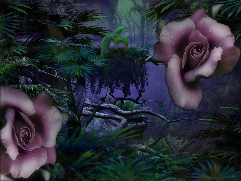 Giant Roses in Jungle