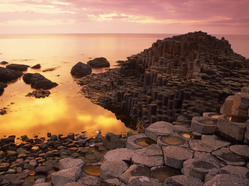 Giant's Causeway at sunset
