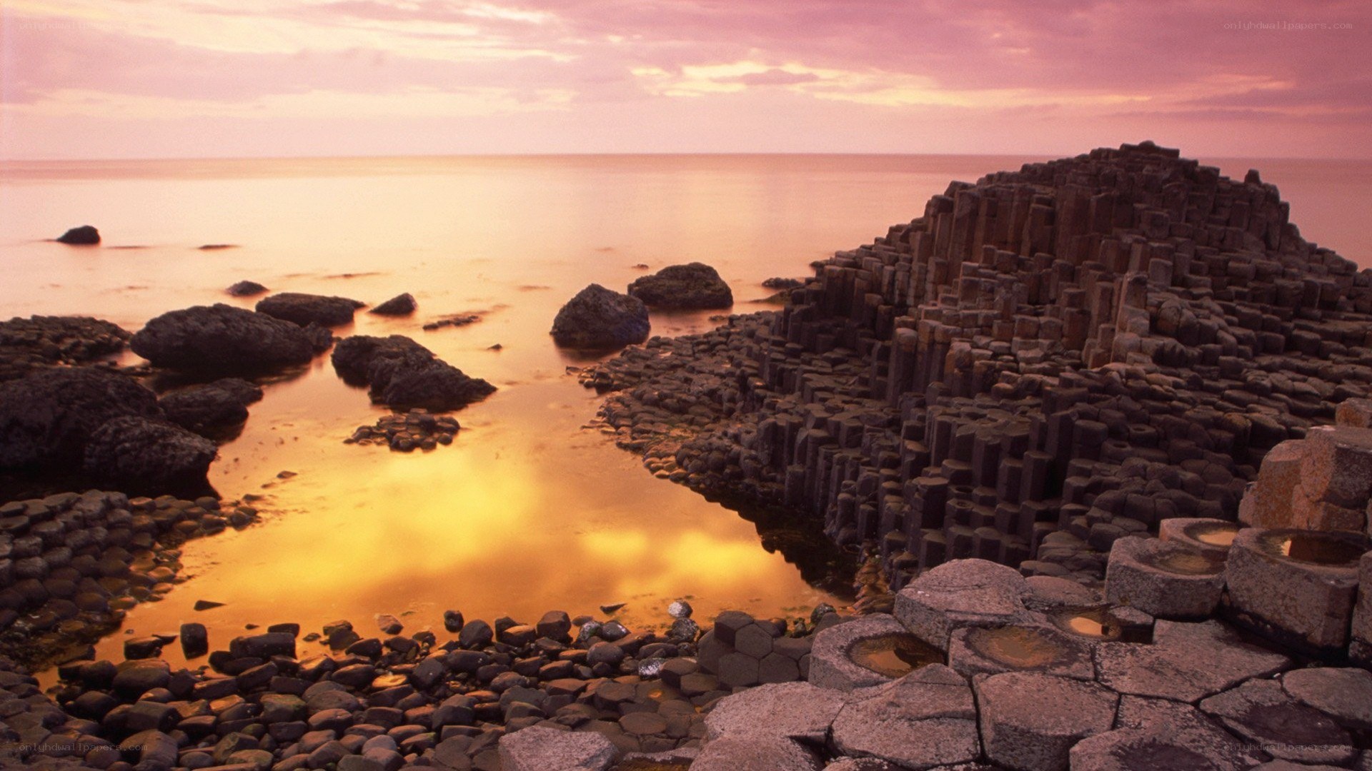 Giant's Causeway at sunset