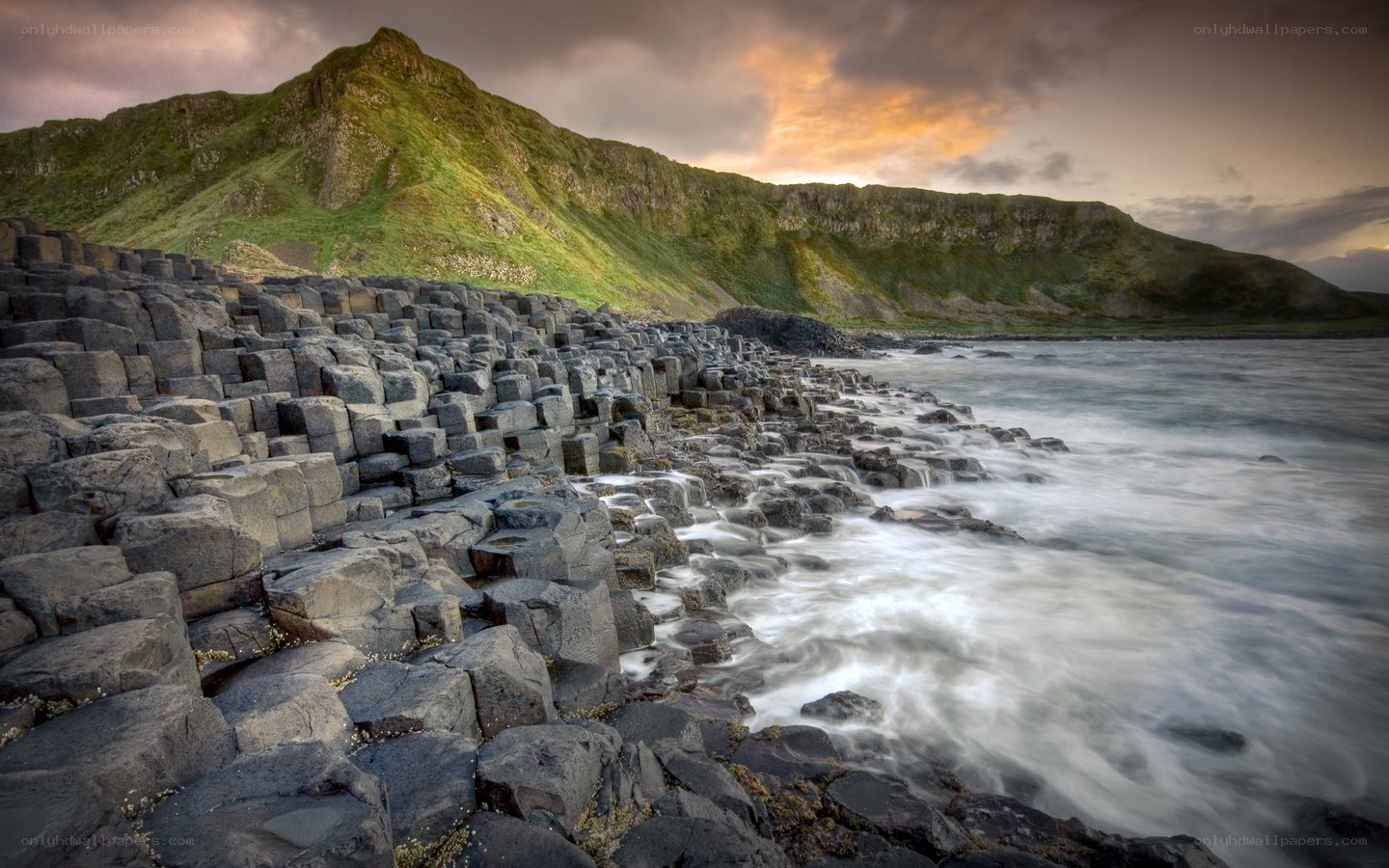 Giant's Causeway at sunset