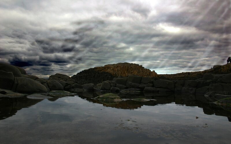 Giant's Causeway under stormy sky