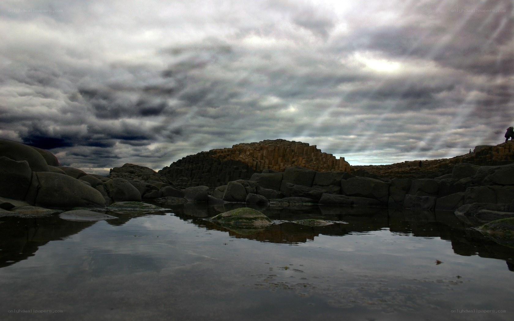 Giant's Causeway under stormy sky