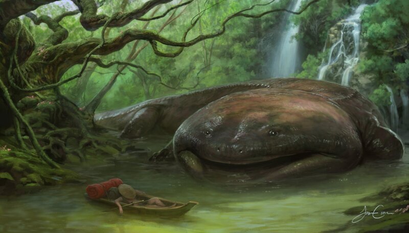 Giant Salamander in River