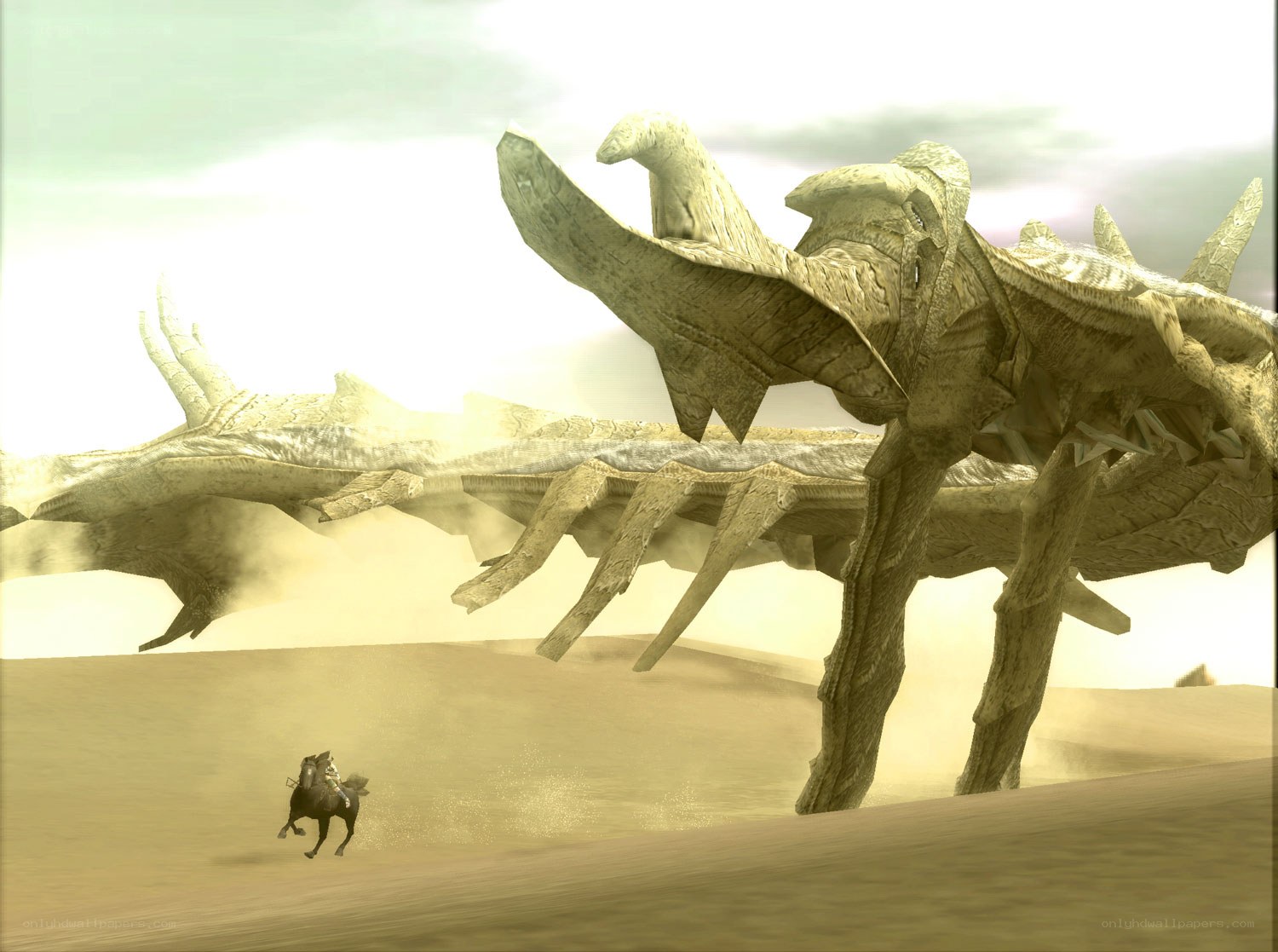 giant sand creature in desert