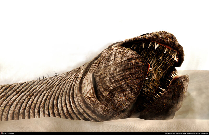 giant sand worm in desert