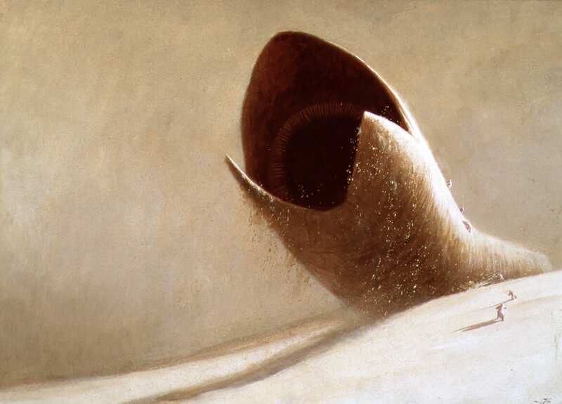 Giant Sandworm in Desert — Brown