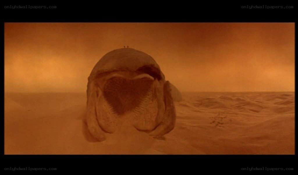 giant sandworm in desert