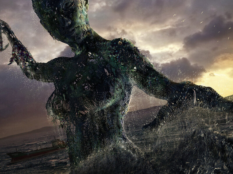 Giant Sea Creature — Green, Dramatic