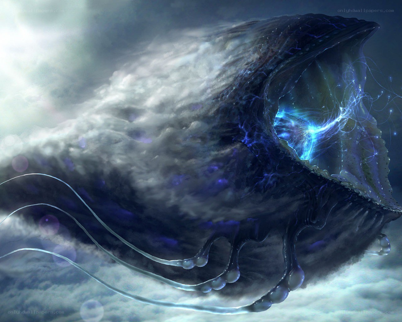 Giant sea creature in storm