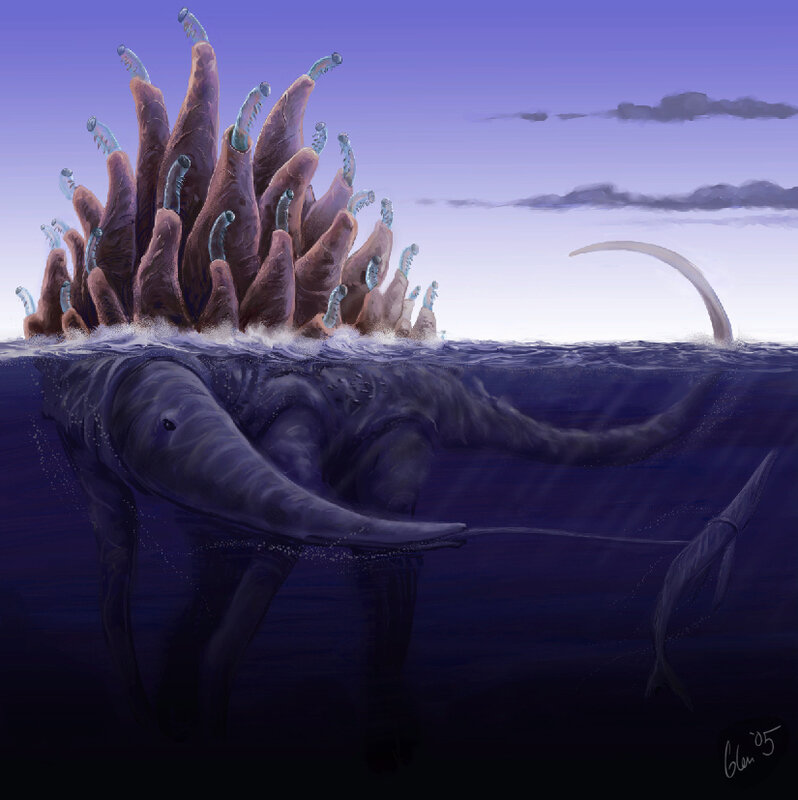 giant sea creature with tentacles