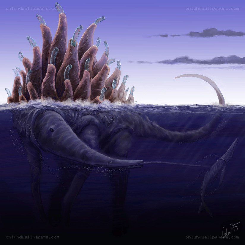 giant sea creature with tentacles