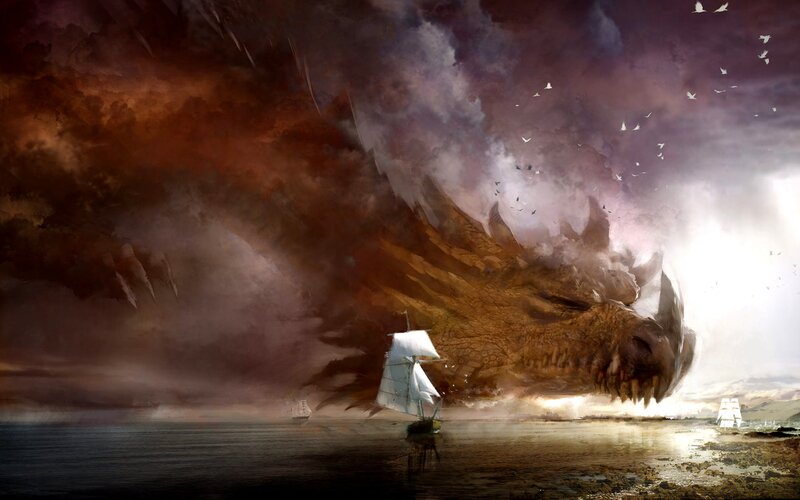 Giant Sea Dragon — Brown, Dramatic, Sunset