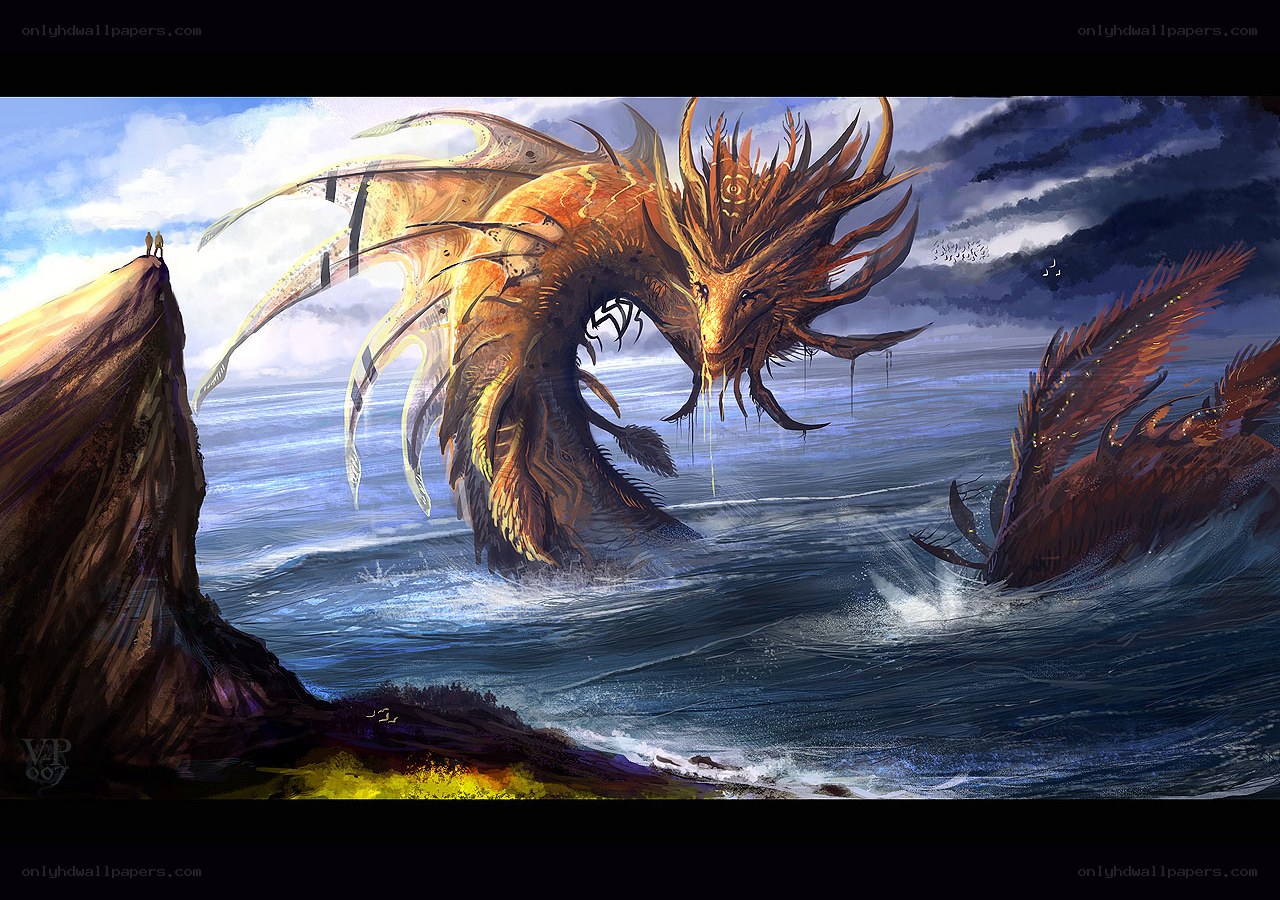Giant sea dragon emerges