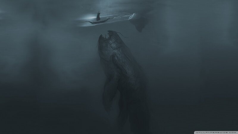 Giant sea monster attacks boat