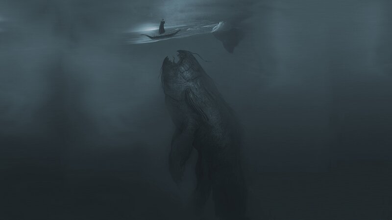 Giant sea monster attacks boat
