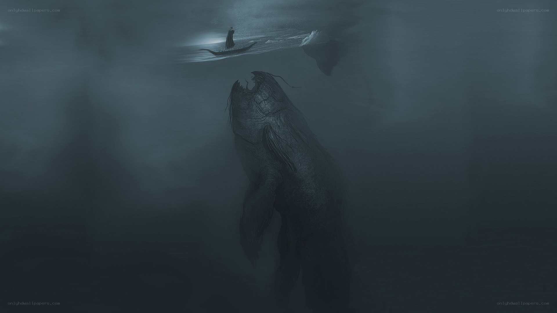 Giant sea monster attacks boat