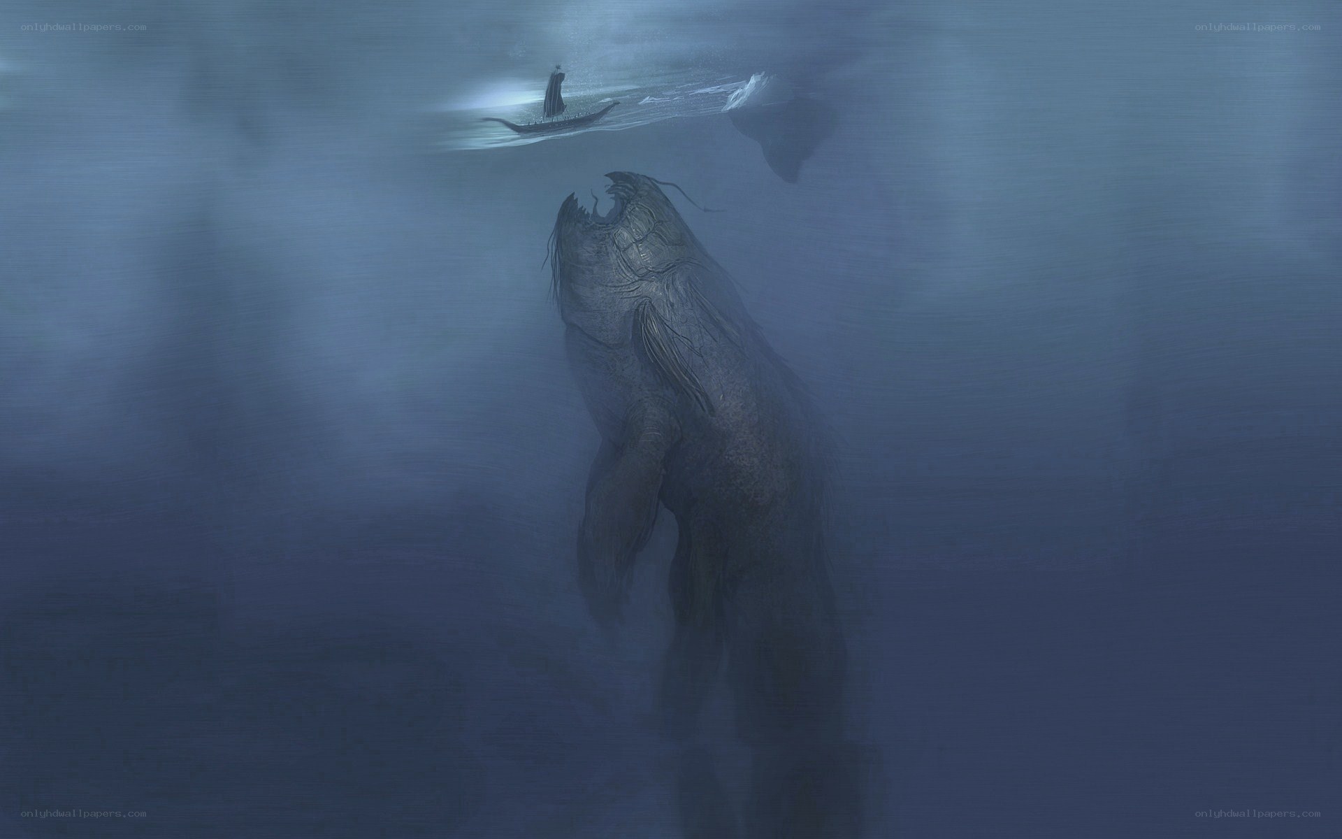 Giant sea monster attacks boat
