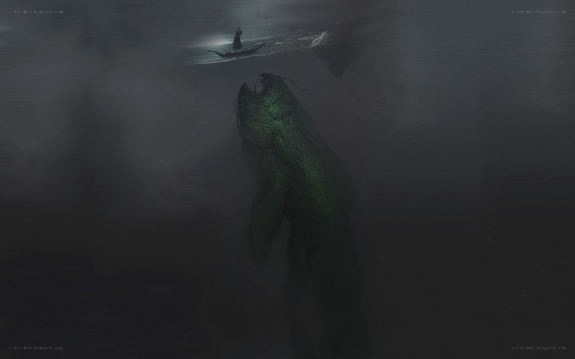 Giant sea monster attacks boat