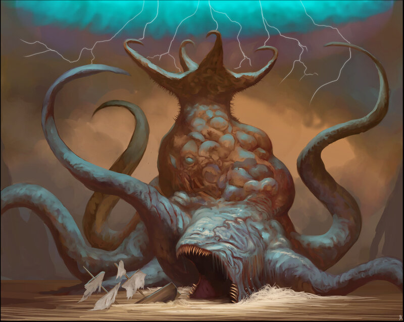 giant sea monster attacks ship