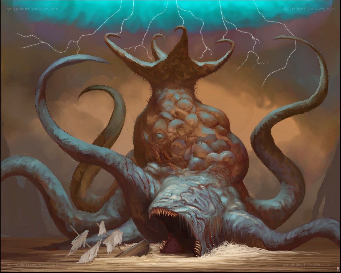 giant sea monster attacks ship