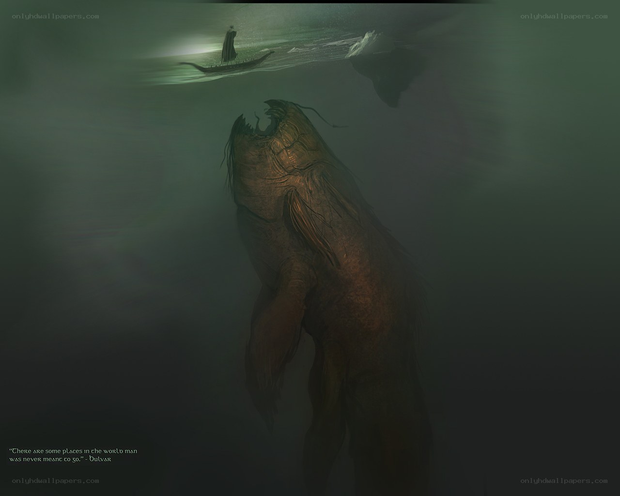 Giant sea monster attacks ship
