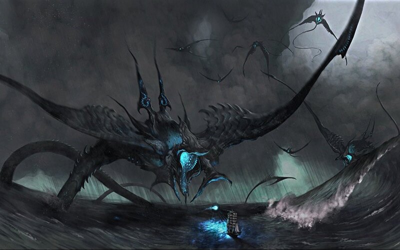 Giant Sea Monster — Black, Dramatic