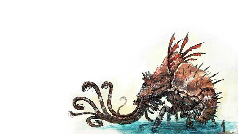 giant sea monster concept art
