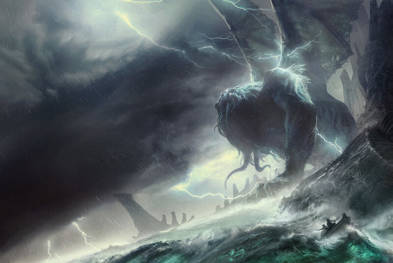 Giant Sea Monster — Dark Gray, Dramatic, Ominous