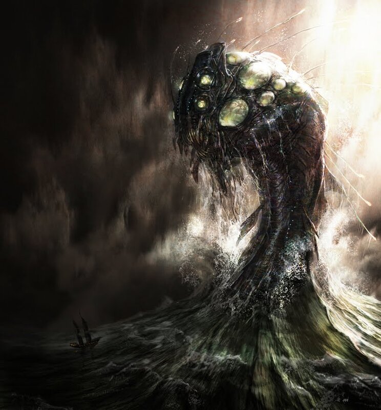giant sea monster emerges