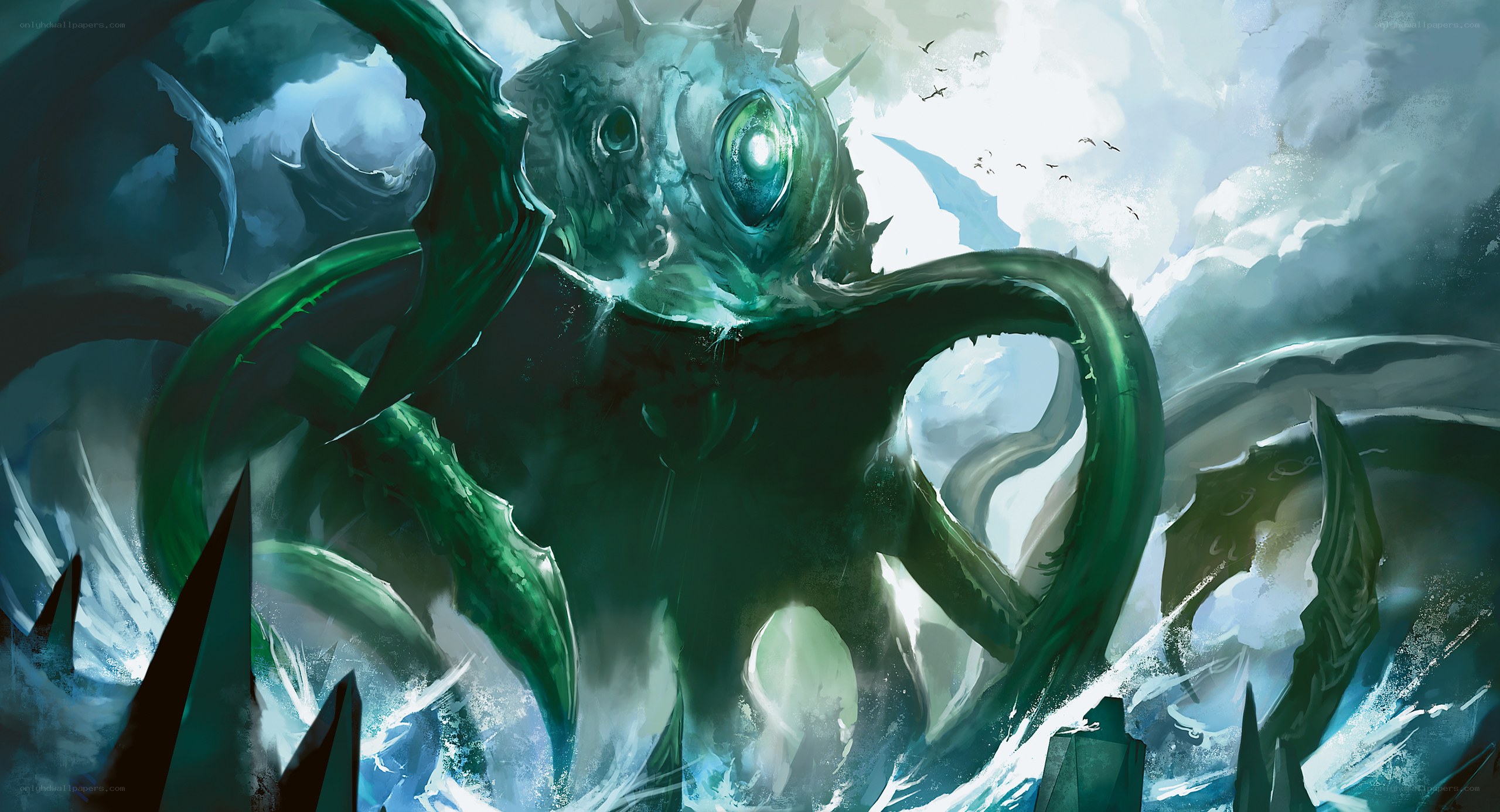 Giant sea monster emerges