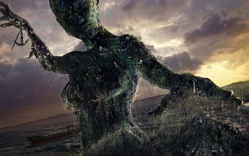 giant sea monster emerges