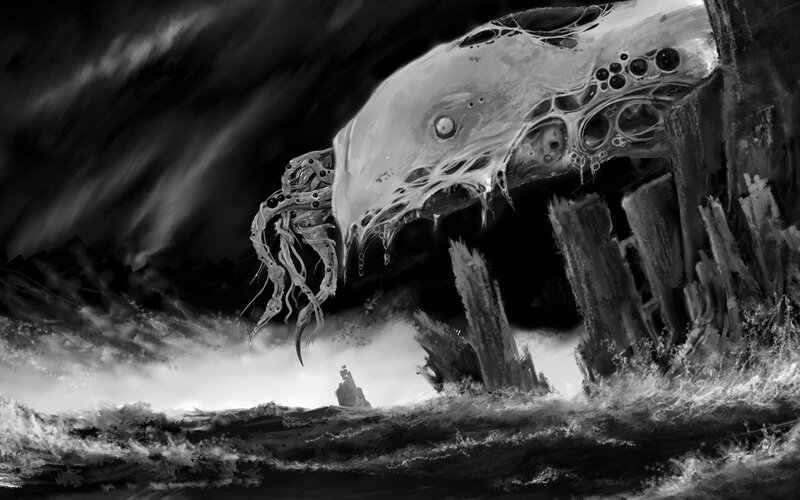 giant sea monster emerges