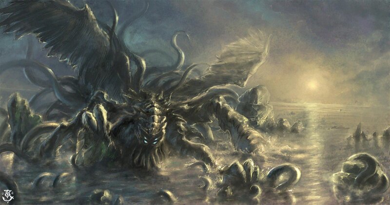 giant sea monster emerges