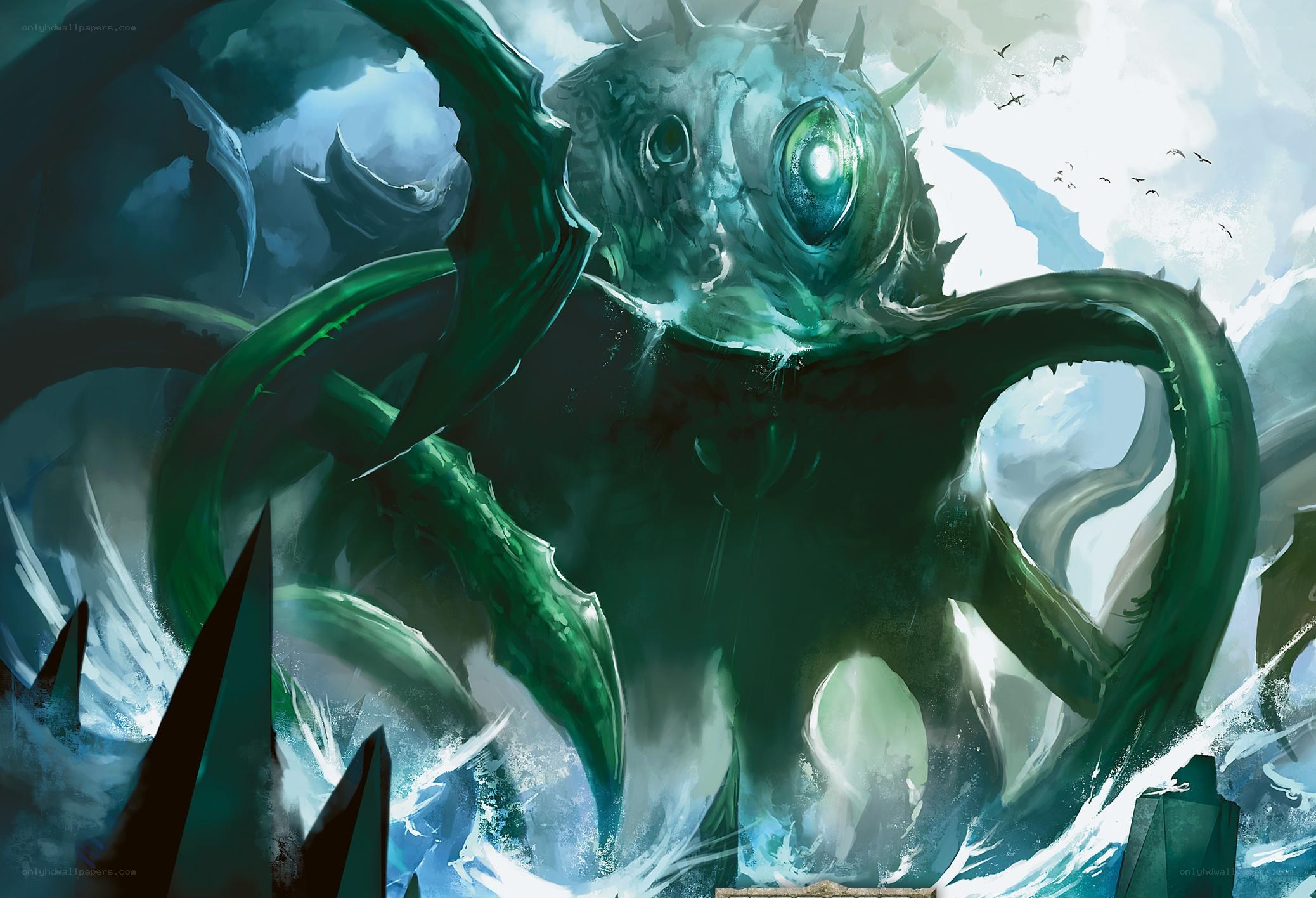 giant sea monster emerges