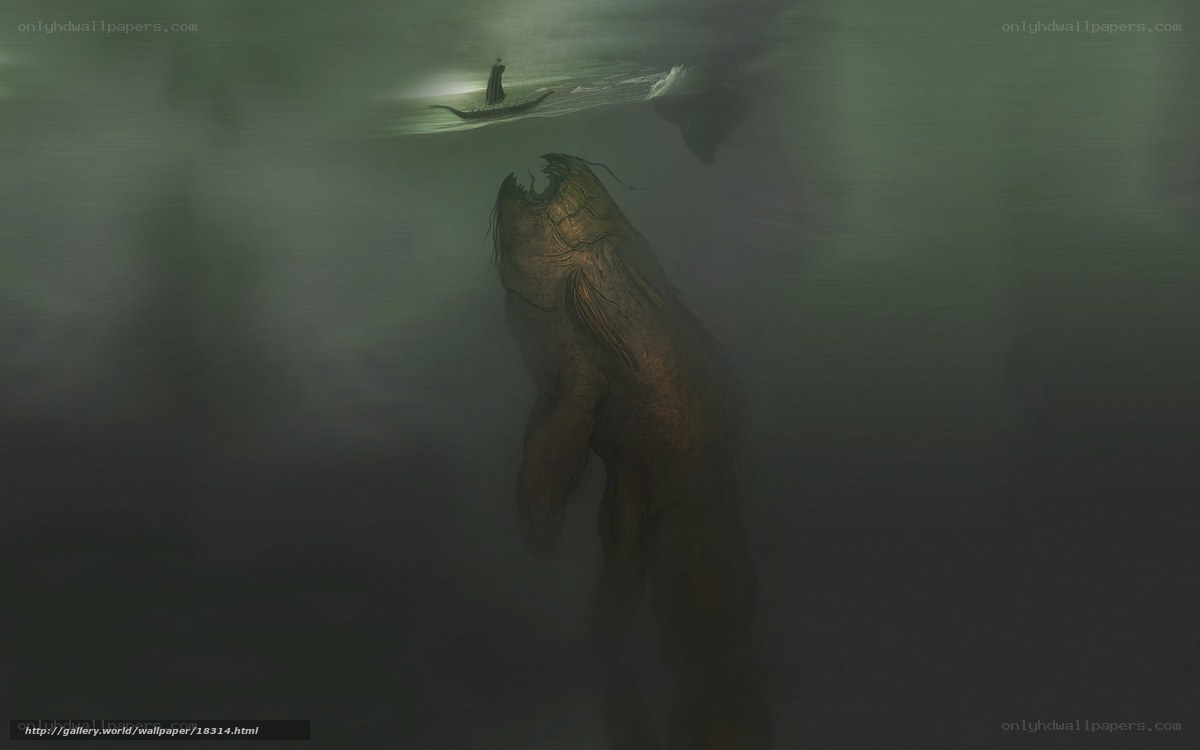 Giant sea monster in murky waters