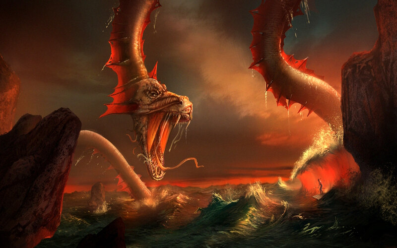 Giant Sea Serpent — Red