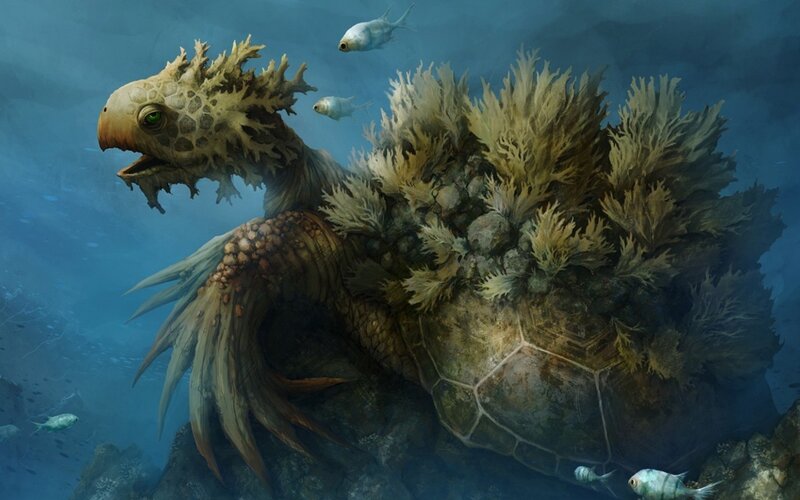 Giant Sea Turtle — Blue