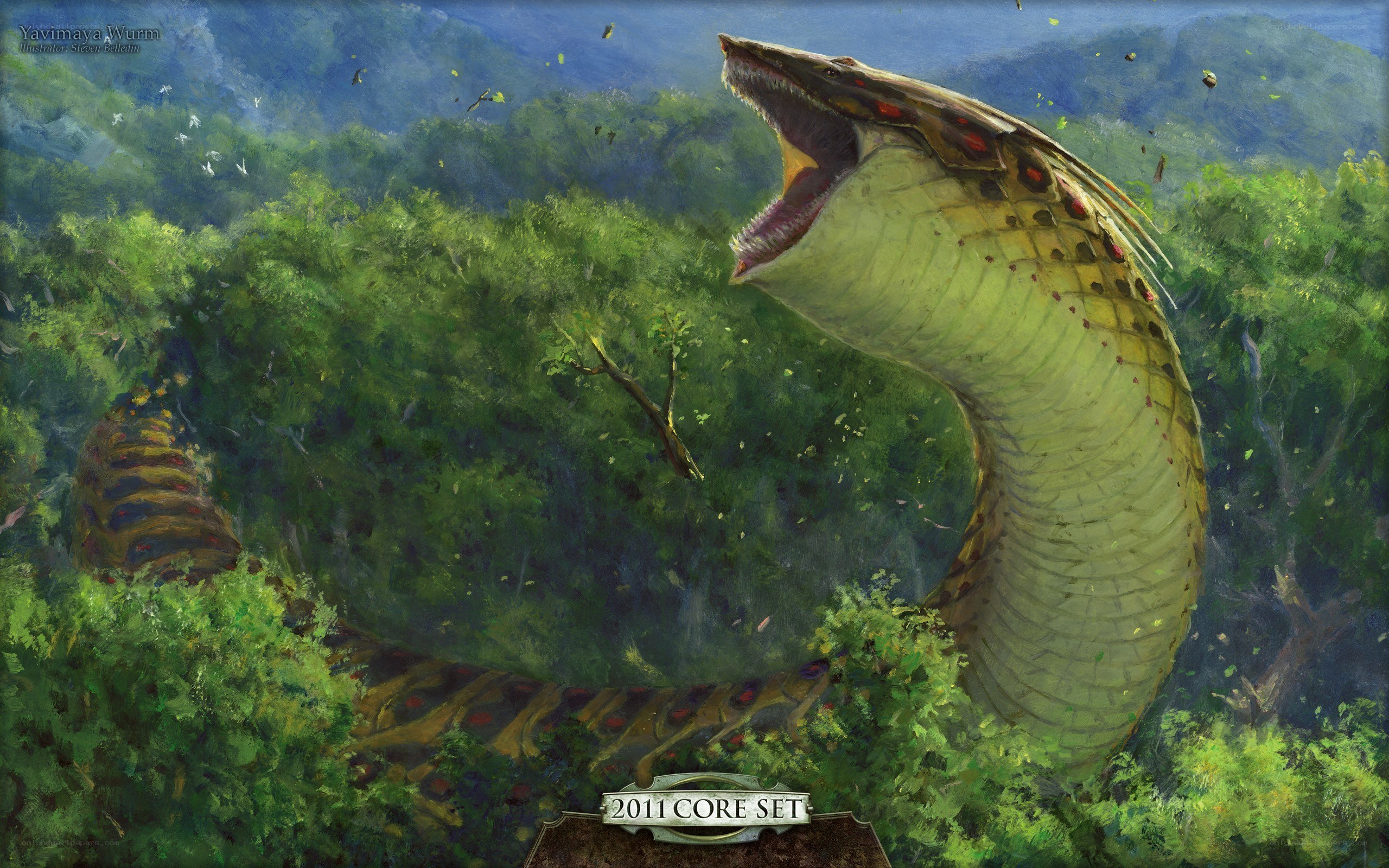 Giant serpent in jungle