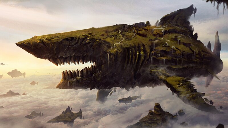 Giant Shark-shaped Island — Green