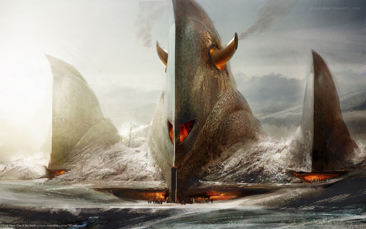 Giant ship in a storm
